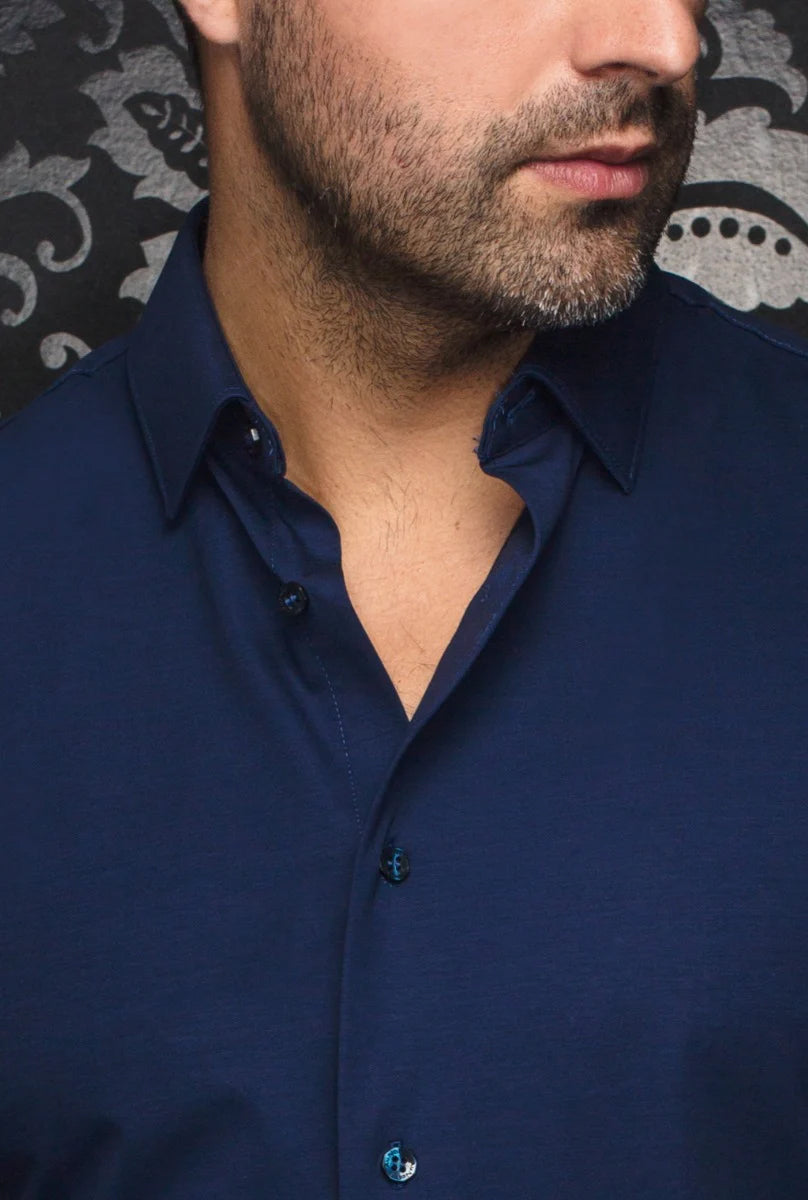 Chemise manches courtes en Knit pour homme par Au Noir | ALEX (SS) SLD Marine | Machemise.ca, inventaire complet de la marque Au Noir