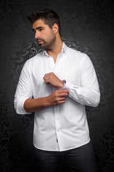 Chemise manches longues en Knit pour homme par Au Noir | ALEXANDER-SLD Blanc Blanc | Machemise.ca, inventaire complet de la marque Au Noir