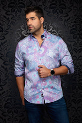 Chemise manches longues en coton extensible pour homme par Au Noir | ASHAR Rose | Machemise.ca, inventaire complet de la marque Au Noir