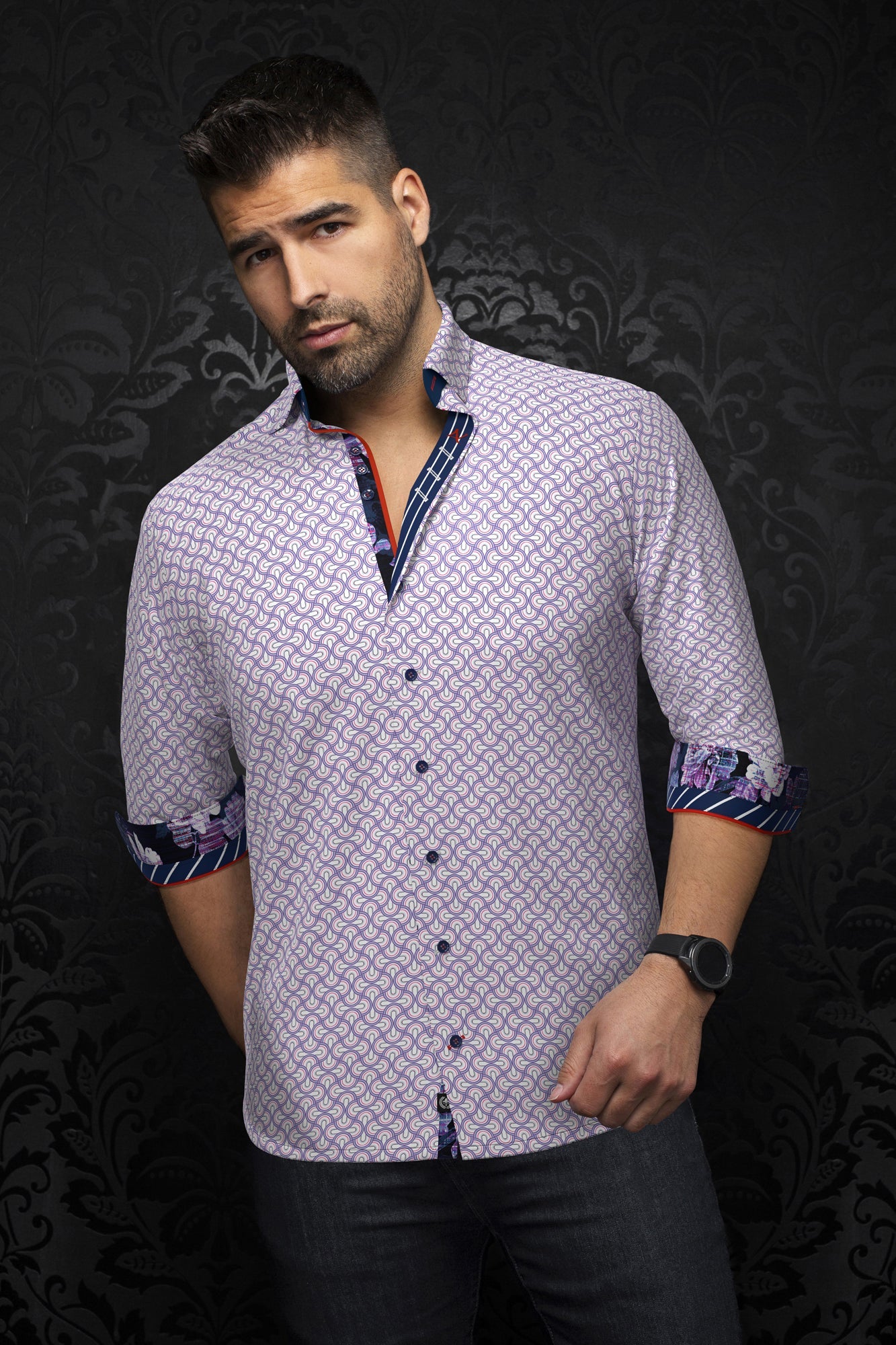 Chemise manches longues pour homme par Au Noir | BOSCO Lavande | Machemise.ca, inventaire complet de la marque Au Noir