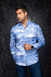Chemise manches longues en Knit extensible pour homme par Au Noir | BREEZE Bleu Pâle | Machemise.ca, inventaire complet de la marque Au Noir
