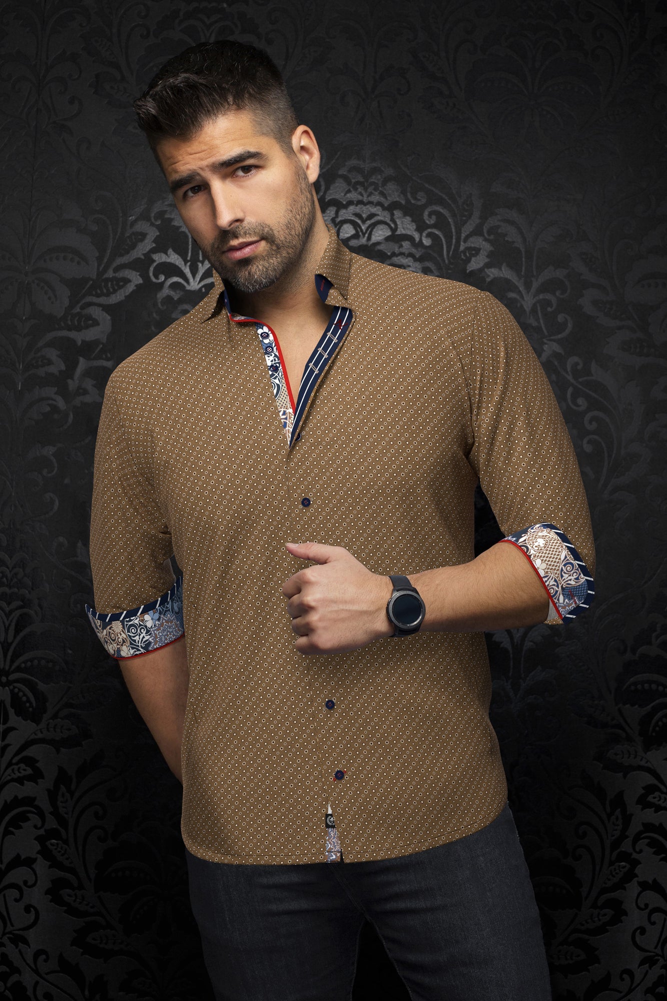 Chemise manches longues pour homme par Au Noir | CARELLI Tabac Marine | Machemise.ca, inventaire complet de la marque Au Noir