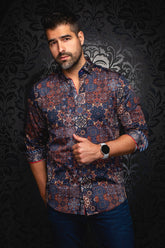 Chemise manches longues pour homme par Au Noir | CLOVIS Marine Rouille | Machemise.ca, inventaire complet de la marque Au Noir