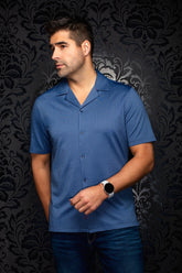 Chemise Performance à col ouvert pour homme par Au Noir | DRYSCAPE T Marine | Machemise.ca, inventaire complet de la marque Au Noir