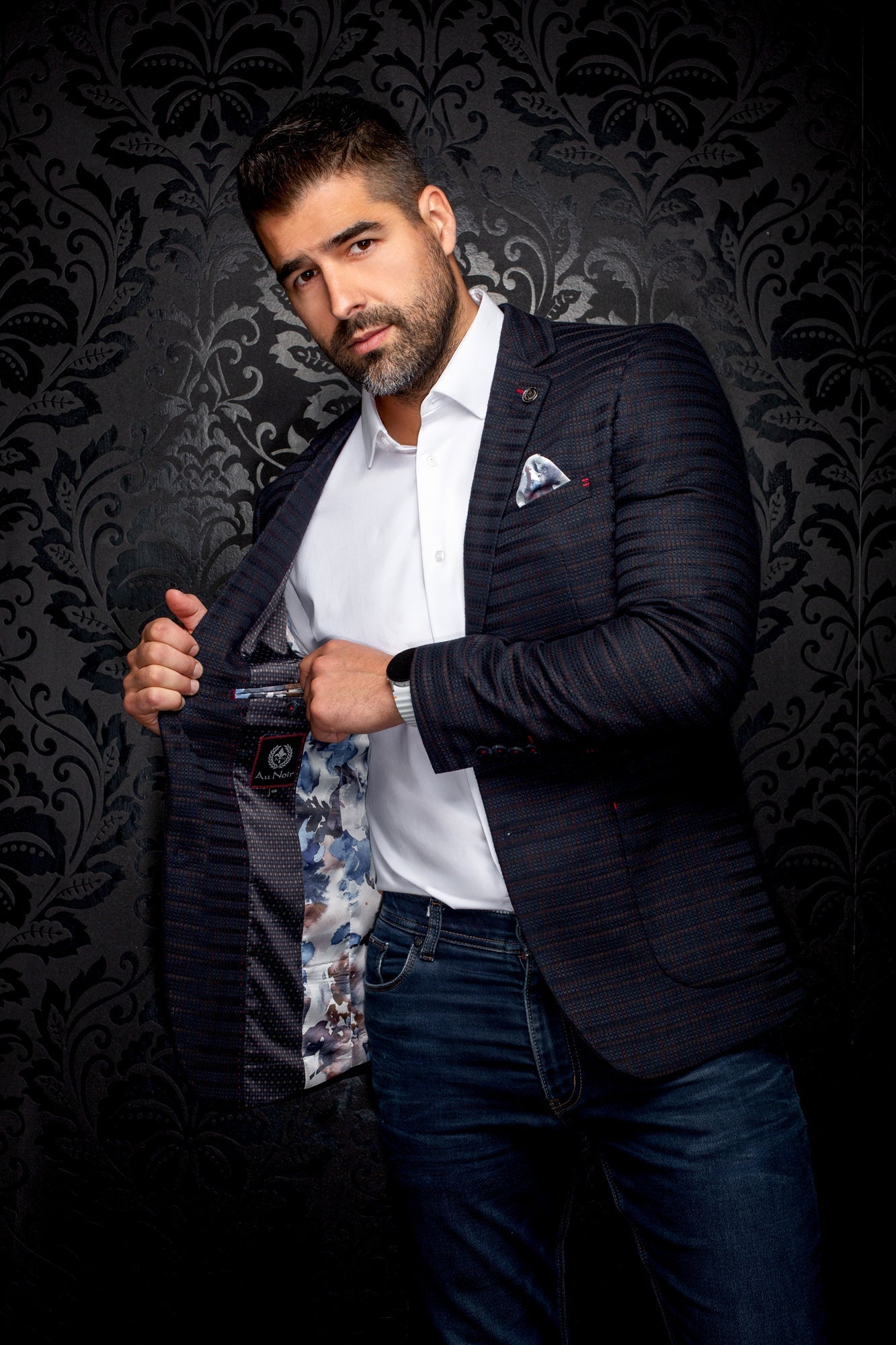 Veston pour homme par Au Noir | ELBA Marine Marron | Machemise.ca, inventaire complet de la marque Au Noir