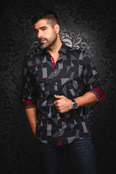 Chemise manches longues en Knit pour homme par Au Noir | FRANK Noir Rouge | Machemise.ca, inventaire complet de la marque Au Noir
