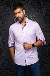 Chemise manches longues en Knit extensible pour homme par Au Noir | IRONBARK Rose Pâle | Machemise.ca, inventaire complet de la marque Au Noir