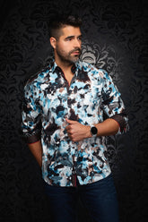 Chemise manches longues pour homme par Au Noir | MAGNUS Turquoise | Machemise.ca, inventaire complet de la marque Au Noir