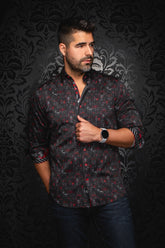 Chemise manches longues pour homme par Au Noir | METROPOLIS Noir Rouge | Machemise.ca, inventaire complet de la marque Au Noir