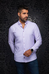 Chemise en nylon pour homme par Au Noir | NICOLAS GEO Lavande | Machemise.ca, inventaire complet de la marque Au Noir