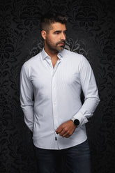 Chemise en nylon pour homme par Au Noir | NICOLAS STRP Blanc | Machemise.ca, inventaire complet de la marque Au Noir