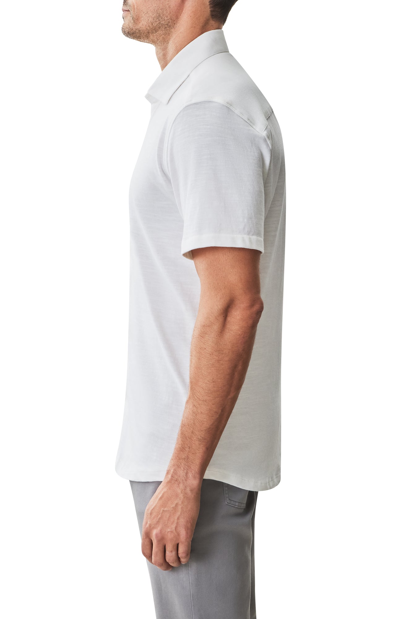 Chemise en tricot à manches courtes pour homme par Robert Barakett | RB51502 Kimberton Blanc | Machemise.ca, vêtements mode pour hommes