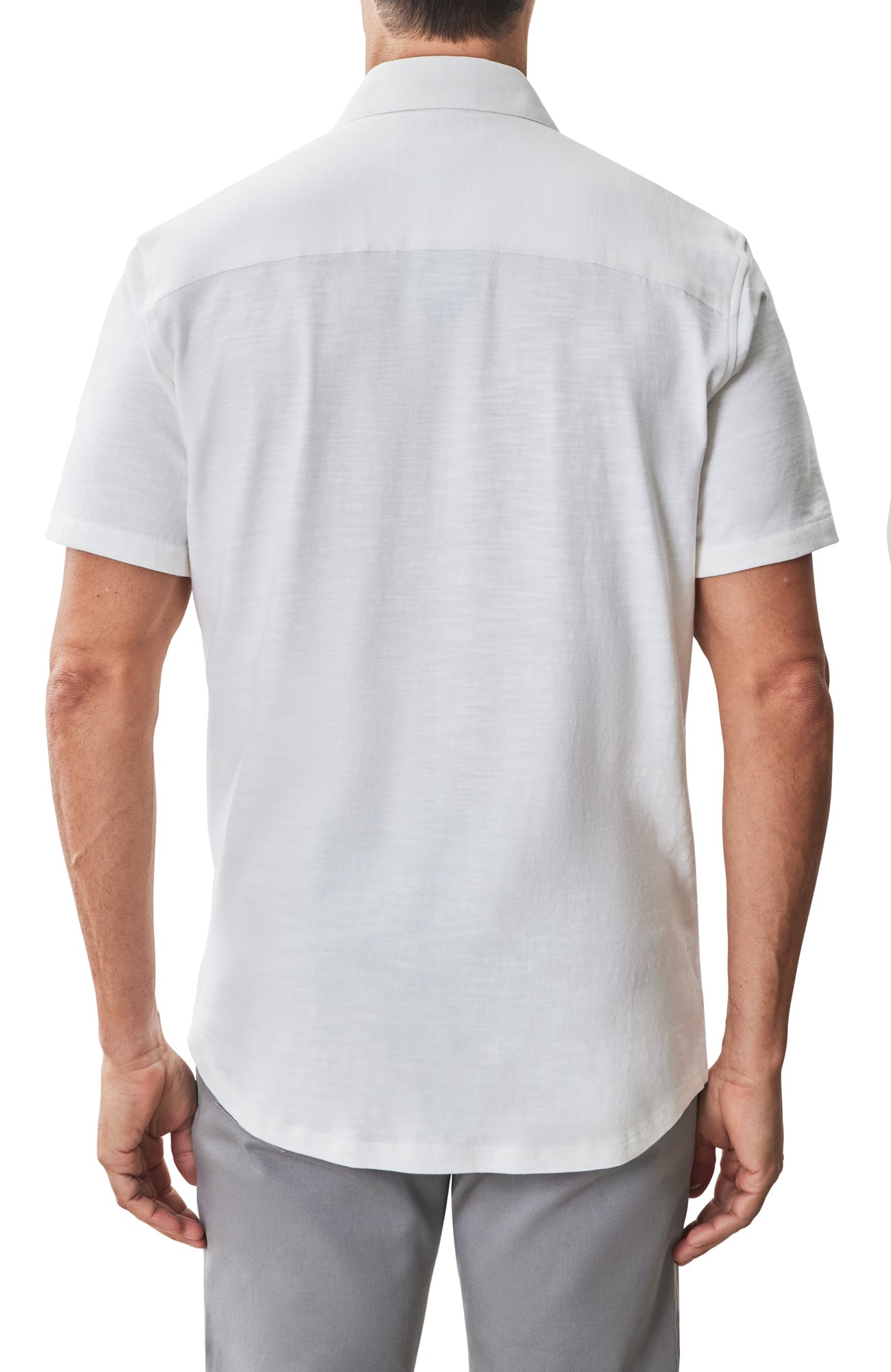 Chemise en tricot à manches courtes pour homme par Robert Barakett | RB51502 Kimberton Blanc | Machemise.ca, vêtements mode pour hommes