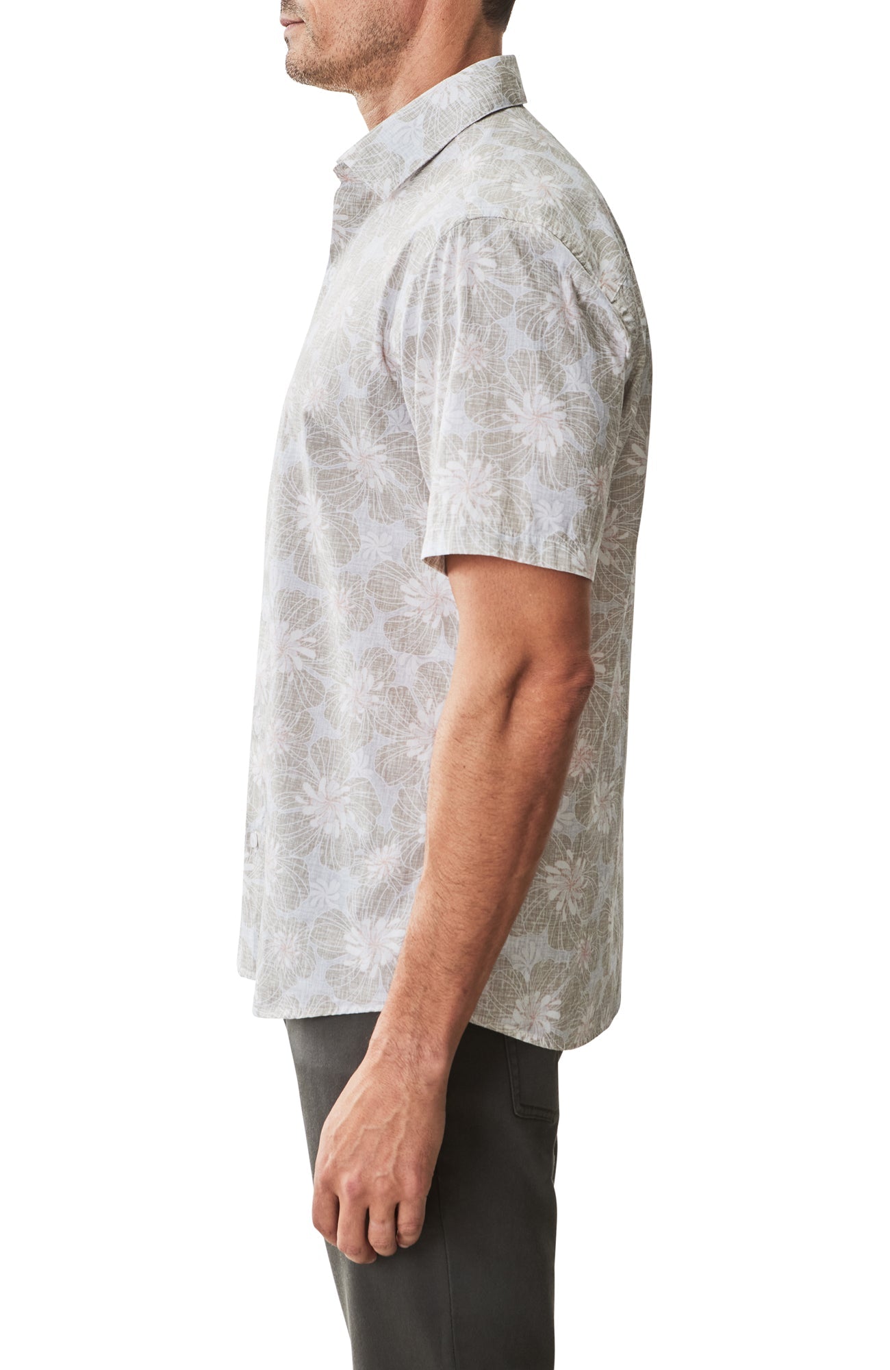Chemise tissée à manches courtes pour homme par Robert Barakett | RB51519 Aspen Beige | Machemise.ca, vêtements mode pour hommes