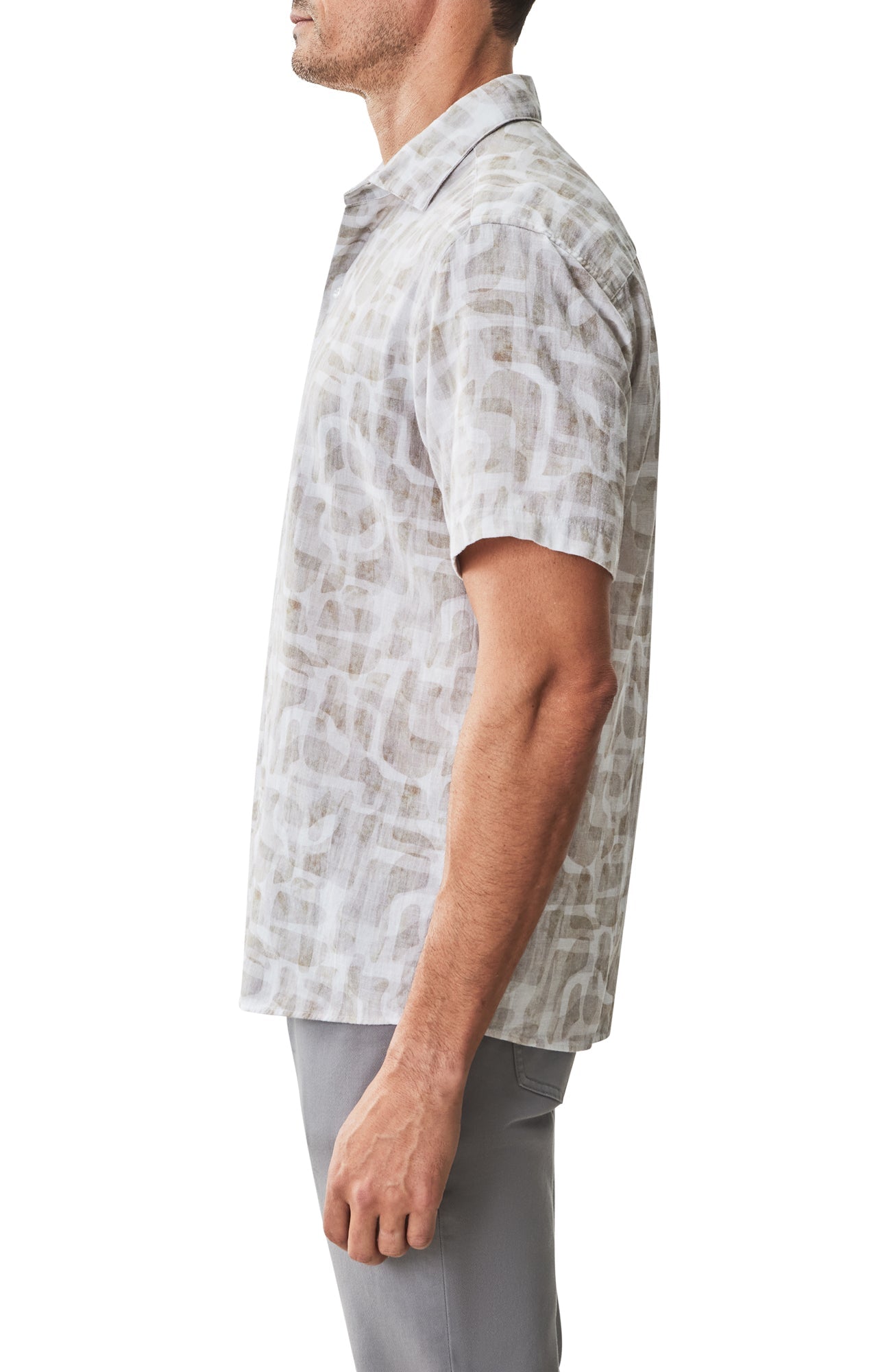 Chemise tissée à manches courtes pour homme par Robert Barakett | RB51573 Steinway Beige | Machemise.ca, vêtements mode pour hommes