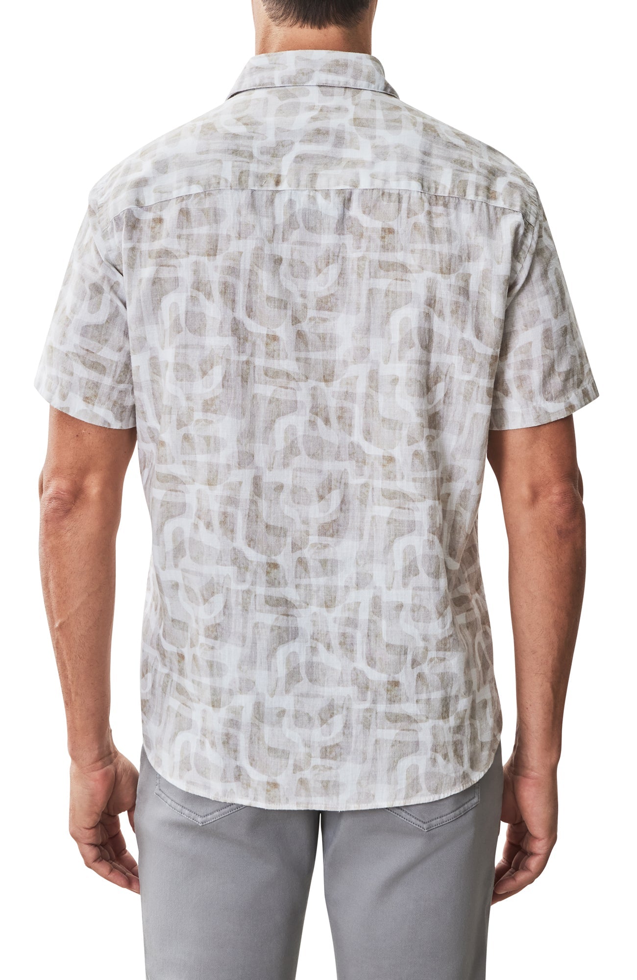 Chemise tissée à manches courtes pour homme par Robert Barakett | RB51573 Steinway Beige | Machemise.ca, vêtements mode pour hommes