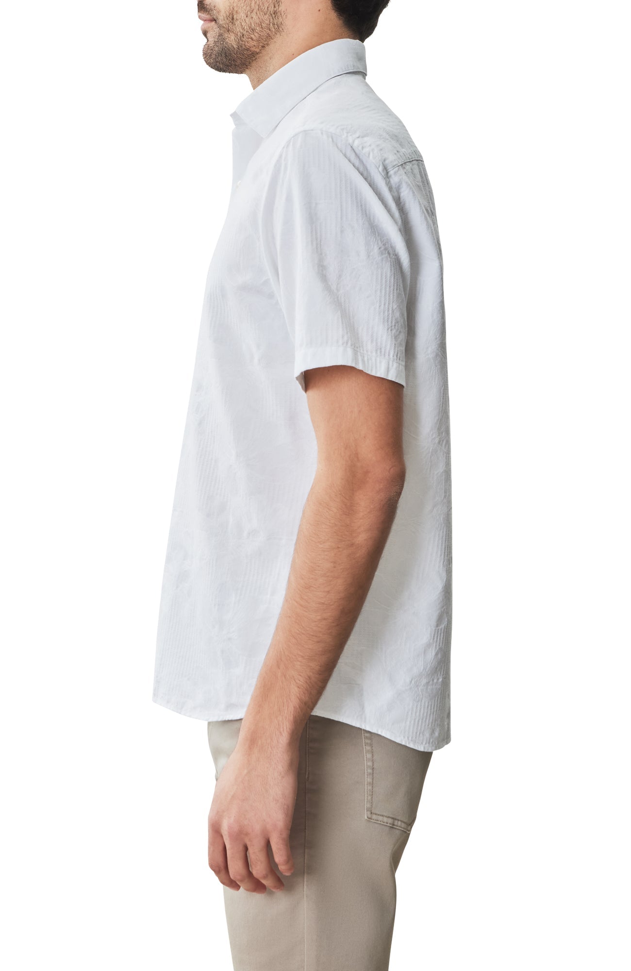 Chemise tissée à manches courtes pour homme par Robert Barakett | RB51582 Silverlake Blanc | Machemise.ca, vêtements mode pour hommes