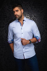 Chemise manches longues en Knit pour homme par Au Noir | OPTIMUS Blanc Bleu | Machemise.ca, inventaire complet de la marque Au Noir