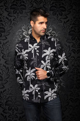 Chemise manches longues en Knit extensible pour homme par Au Noir | PALMWAVE Noir | Machemise.ca, inventaire complet de la marque Au Noir