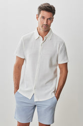 Chemise manches courtes en Knit pour homme par Robert Barakett | RB51155 Newman Blanc | Machemise.ca, vêtements mode pour hommes