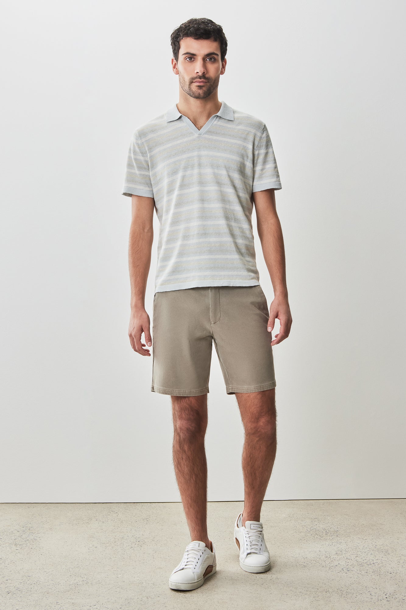 Polo col ouvert à manches courtes pour homme par Robert Barakett | RB51201 Lesko Olive | Machemise.ca, vêtements mode pour hommes