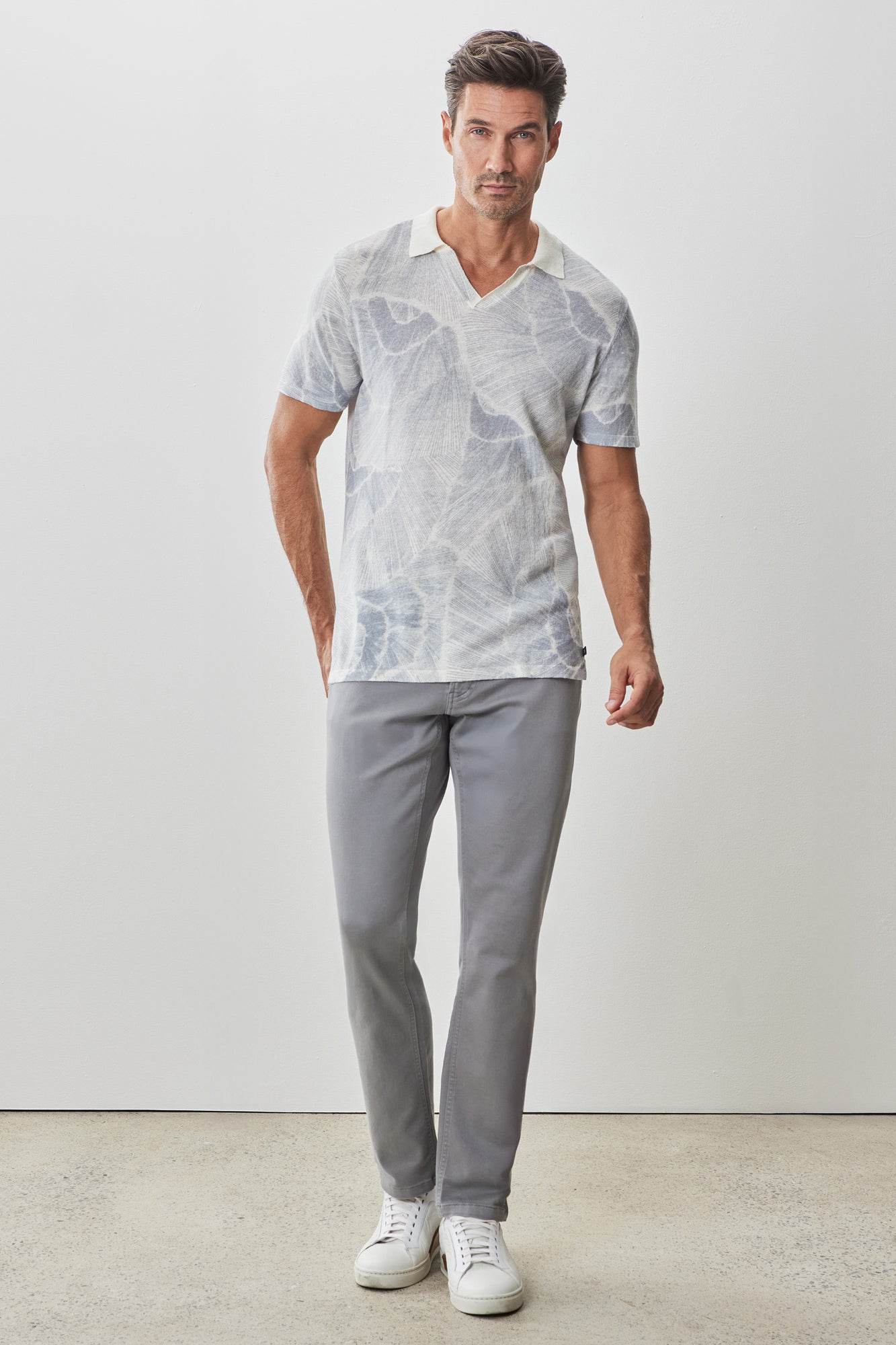 Polo à manches courtes pour homme par Robert Barakett | RB51203 Asher Gris | Machemise.ca, vêtements mode pour hommes