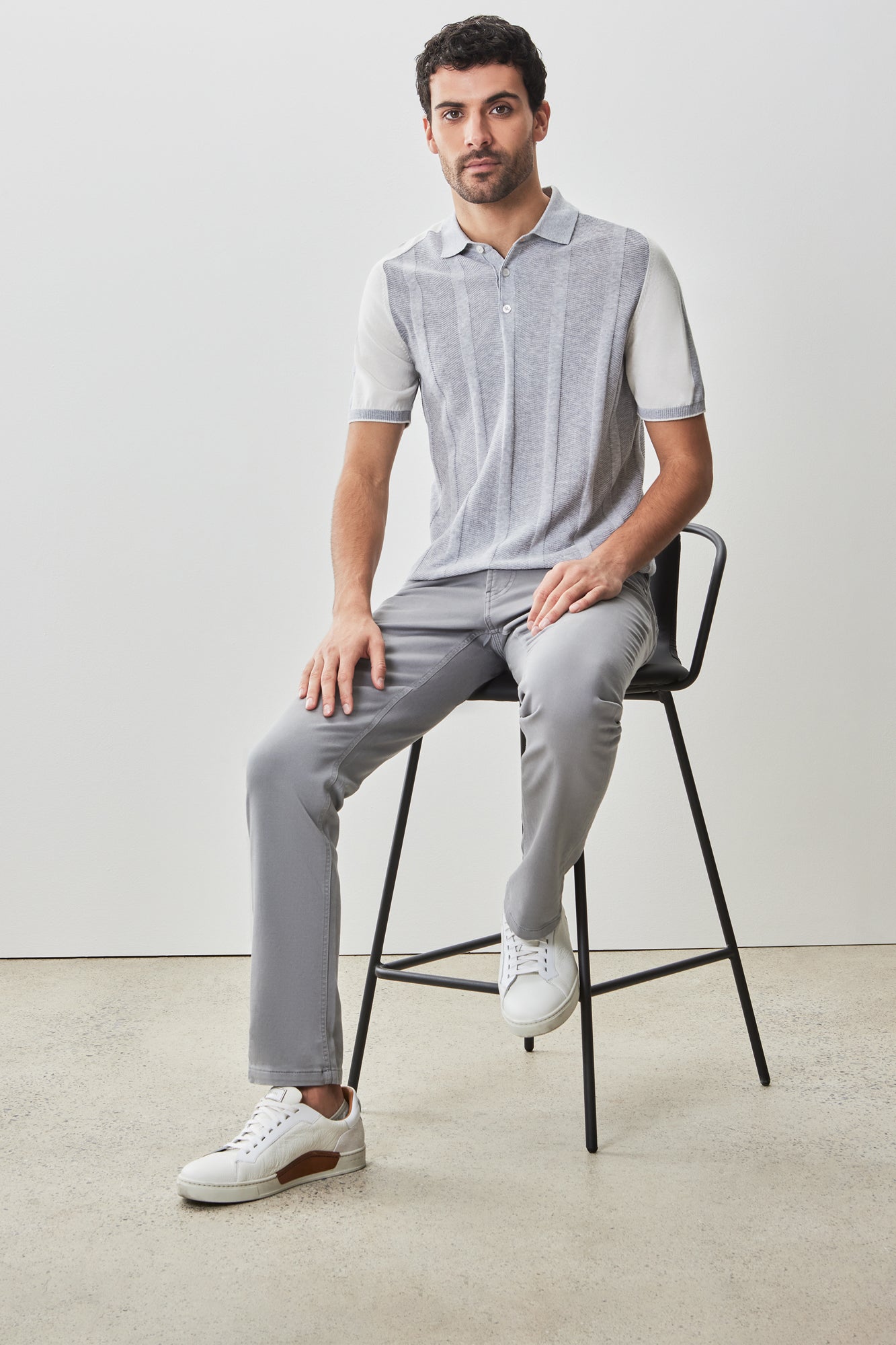 Polo à manches courtes pour homme par Robert Barakett | RB51210 Grady Gris | Machemise.ca, vêtements mode pour hommes