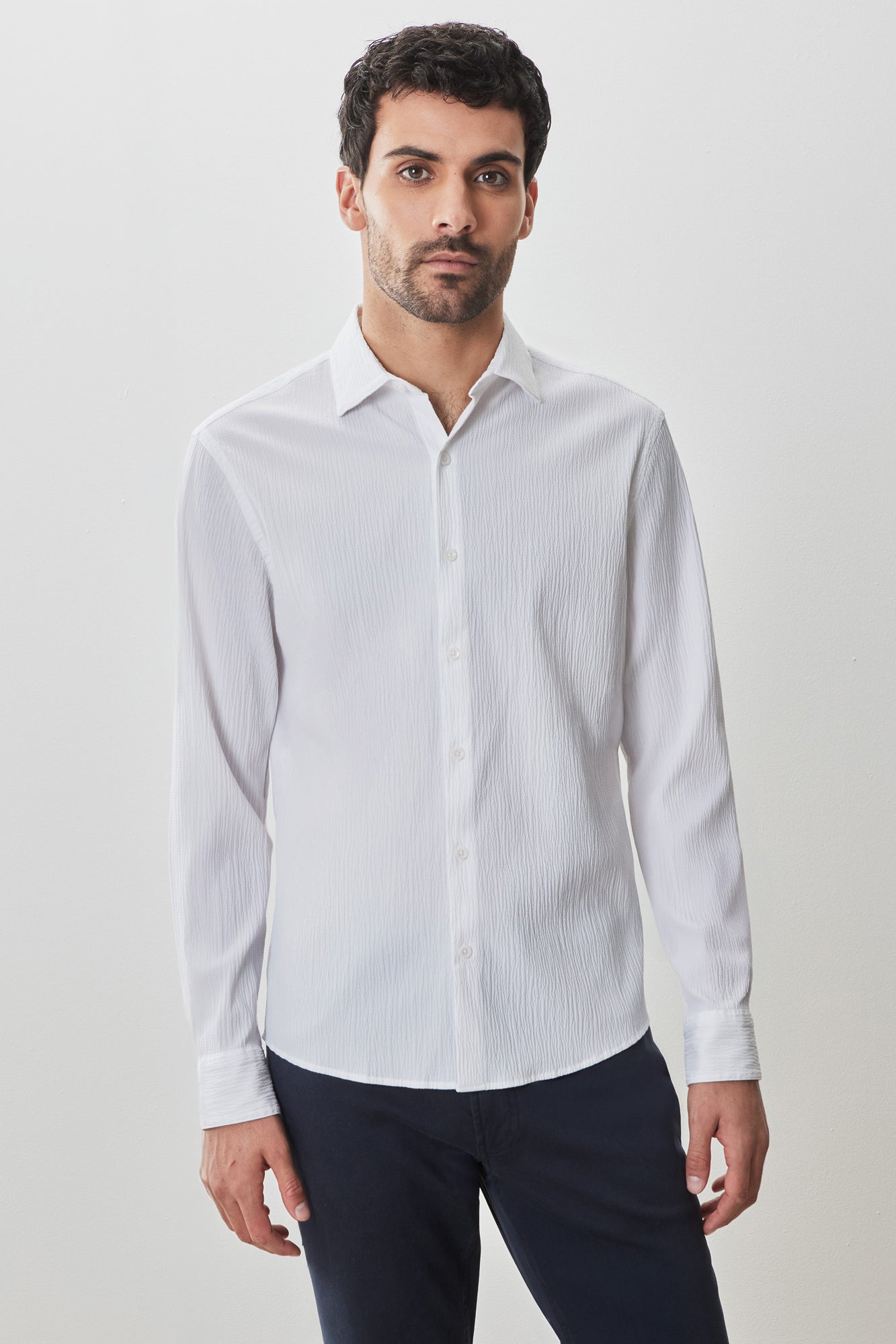 Chemise tissée à manches courtes pour homme par Robert Barakett | RB51584 Tyler Blanc | Machemise.ca, vêtements mode pour hommes