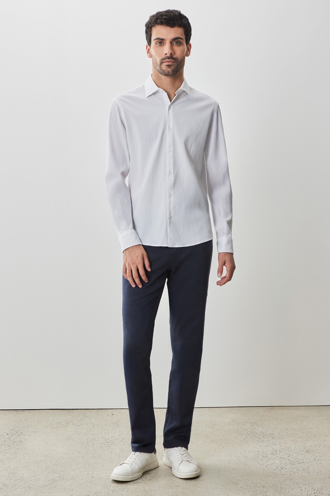 Chemise tissée à manches courtes pour homme par Robert Barakett | RB51584 Tyler Blanc | Machemise.ca, vêtements mode pour hommes