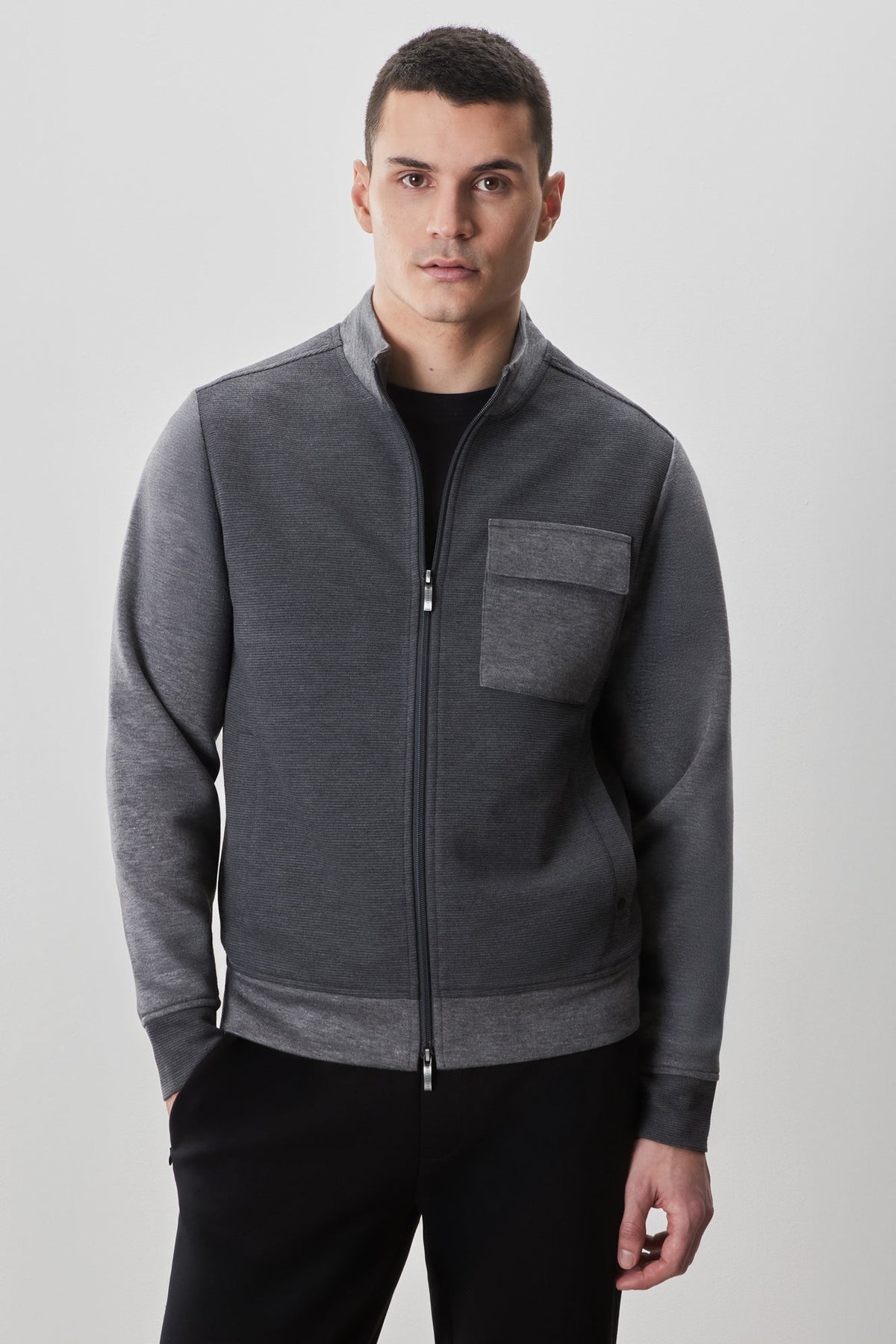 Veste pour homme par Robert Barakett | RB52189 Isaak Charbon | Machemise.ca, vêtements mode pour hommes