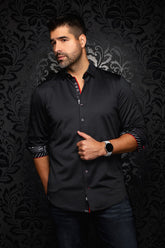 Chemise manches longues en Knit extensible pour homme par Au Noir | SANDSTORM Noir | Machemise.ca, inventaire complet de la marque Au Noir