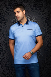 Polo pour homme par Au Noir | WESTBROOK Bleu Pâle | Machemise.ca, inventaire complet de la marque Au Noir