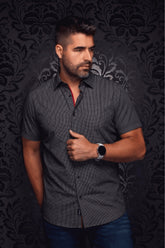 Chemise manches courtes pour homme par Au Noir | GALVIN Noir | Machemise.ca, inventaire complet de la marque Au Noir