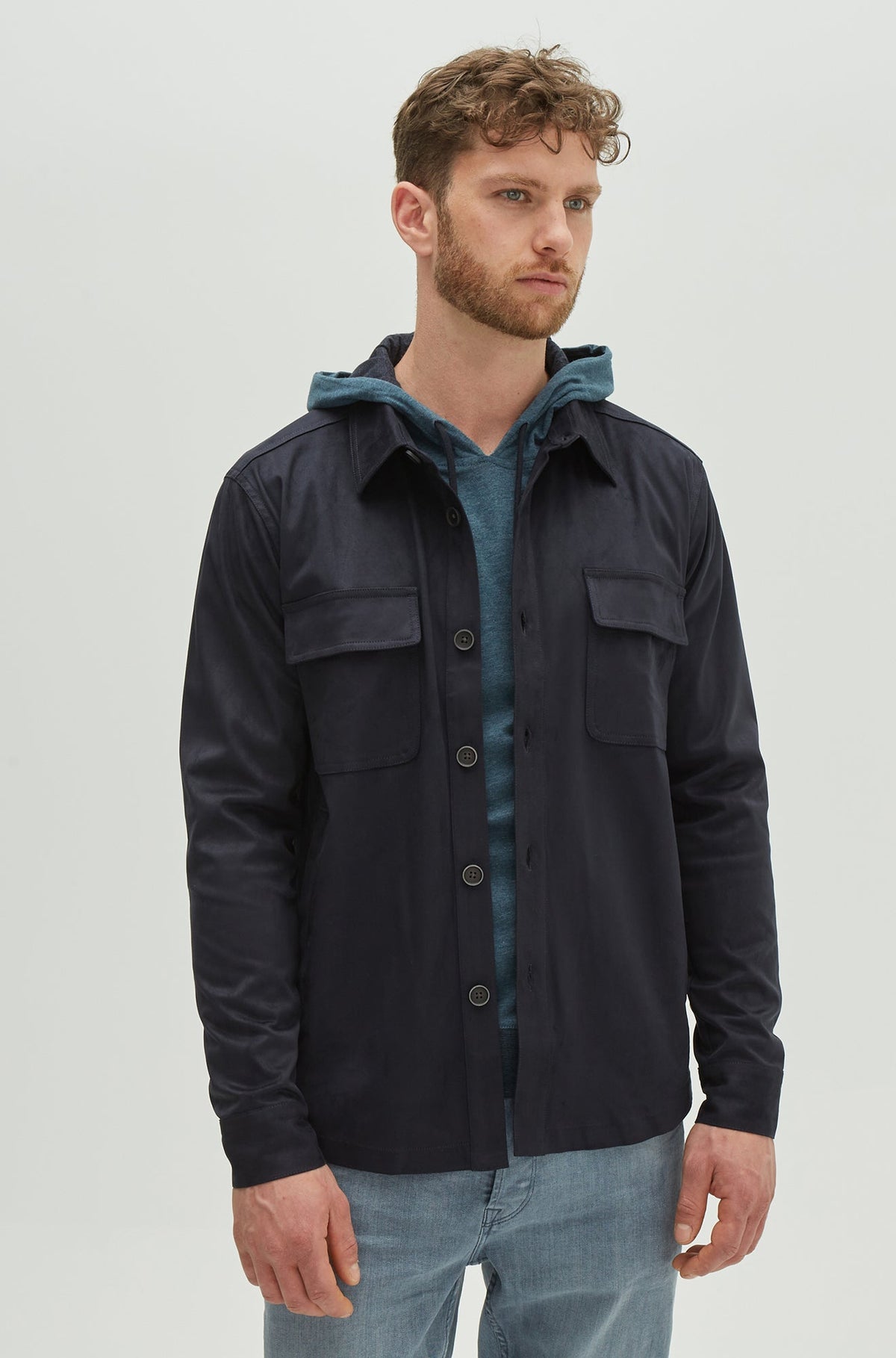 Surchemise pour homme par Robert Barakett | Renoir RB21027 Bleu Marine | Boutique Vvög, vêtements mode pour homme et femme