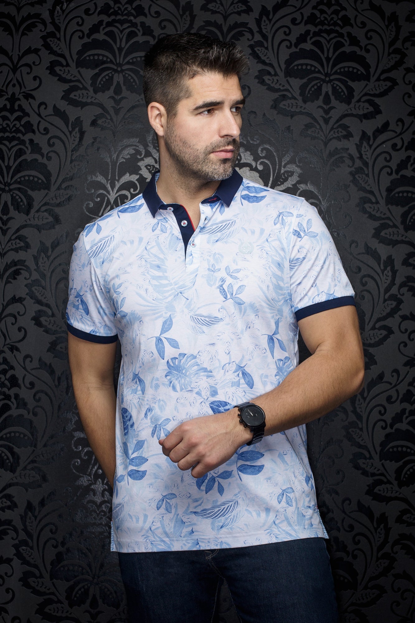 Polo pour homme par Au Noir | AURIOL Bleu Clair | Machemise.ca, inventaire complet de la marque Au Noir