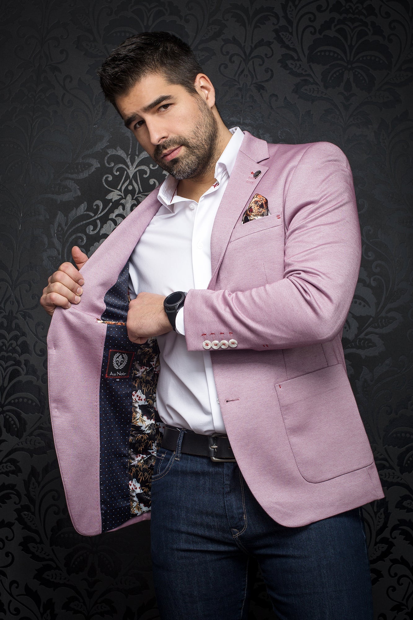 Veston pour homme par Au Noir | HOFFMAN raspberry | Machemise.ca, inventaire complet de la marque Au Noir