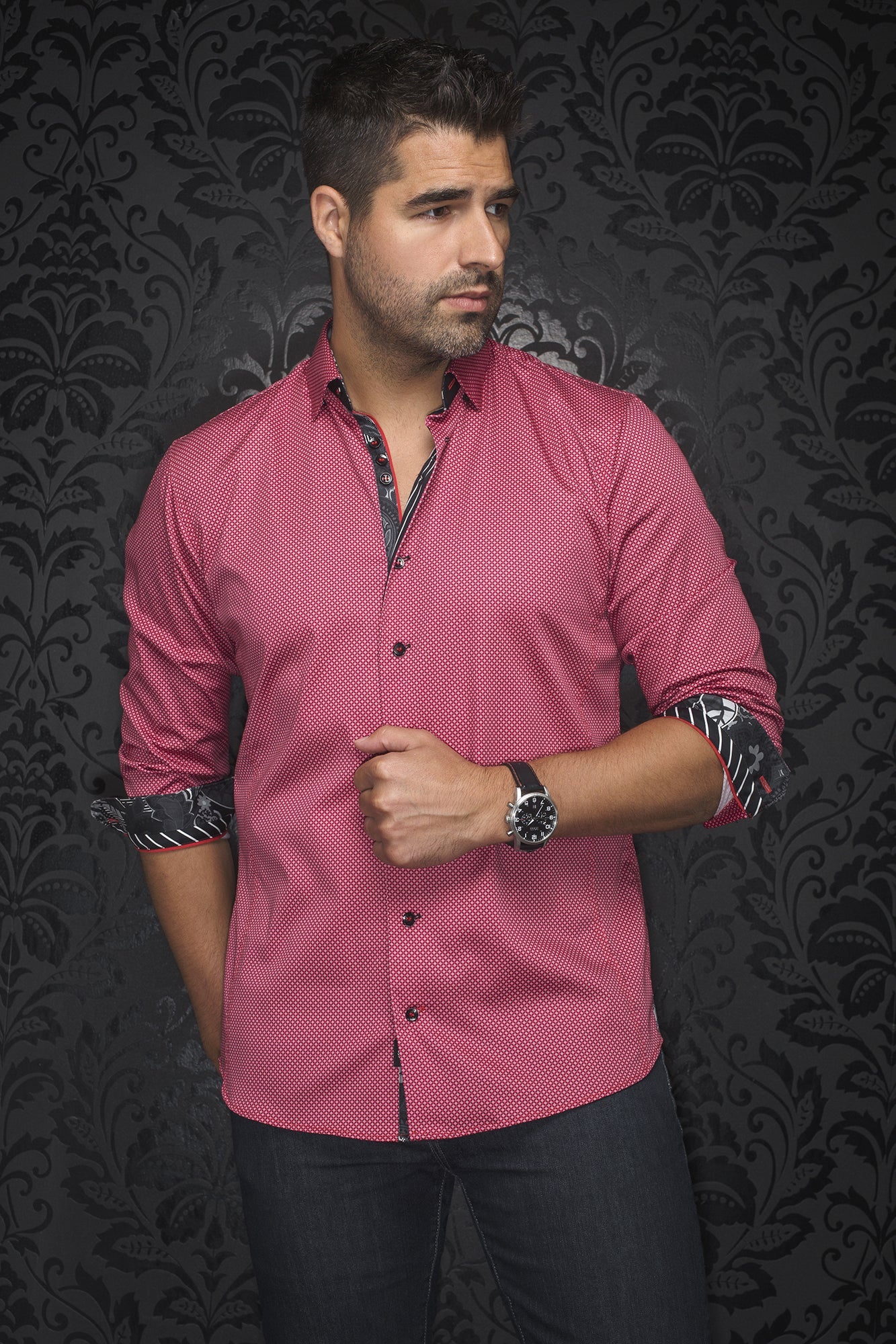 Chemise manches longues pour homme par Au Noir | SOSA Rouge | Machemise.ca, inventaire complet de la marque Au Noir