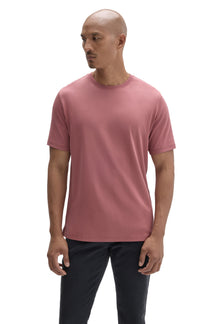 Robert Barakett men's dusty pink short sleeve crewneck T-Shirt with tonal stitching and plain body, front view