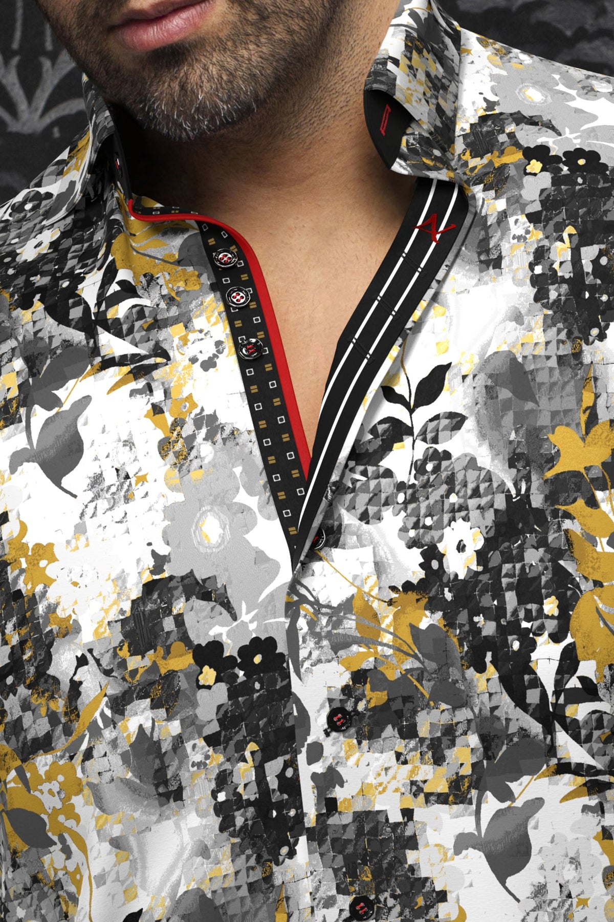 Long sleeve shirt for men by Au Noir | ACE Black Gold | Menshirt, complete inventory of the Au Noir brand