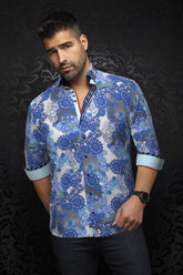 Knit long sleeve shirt for men by Au Noir | ALBORI White Blue | Menshirt.com, complete inventory of the Au Noir brand