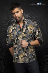 Knit long sleeve shirt for men by Au Noir | ALBORI Black Gold | Menshirt.com, complete inventory of the Au Noir brand