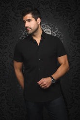 Chemise manches courtes en Knit pour homme par Au Noir | ALEX (SS) SLD Noir | Machemise.ca, inventaire complet de la marque Au Noir