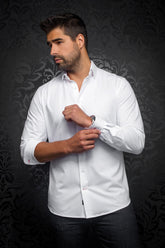 Chemise manches longues en Knit pour homme par Au Noir | ALEXANDER SDL Blanc | Machemise.ca, inventaire complet de la marque Au Noir