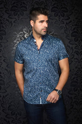 Chemise manches courtes pour homme par Au Noir | ALFIERI(SS) Marine | Machemise.ca, inventaire complet de la marque Au Noir