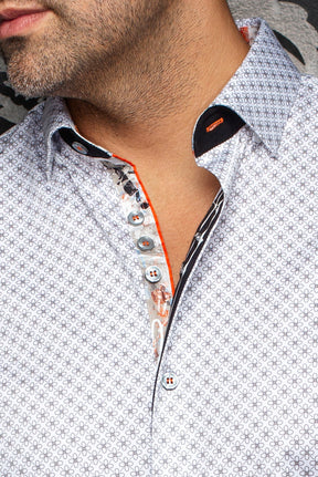 Chemise manches courtes en coton extensible pour homme par Au Noir | ALONA (SS) Blanc | Machemise.ca, inventaire complet de la marque Au Noir