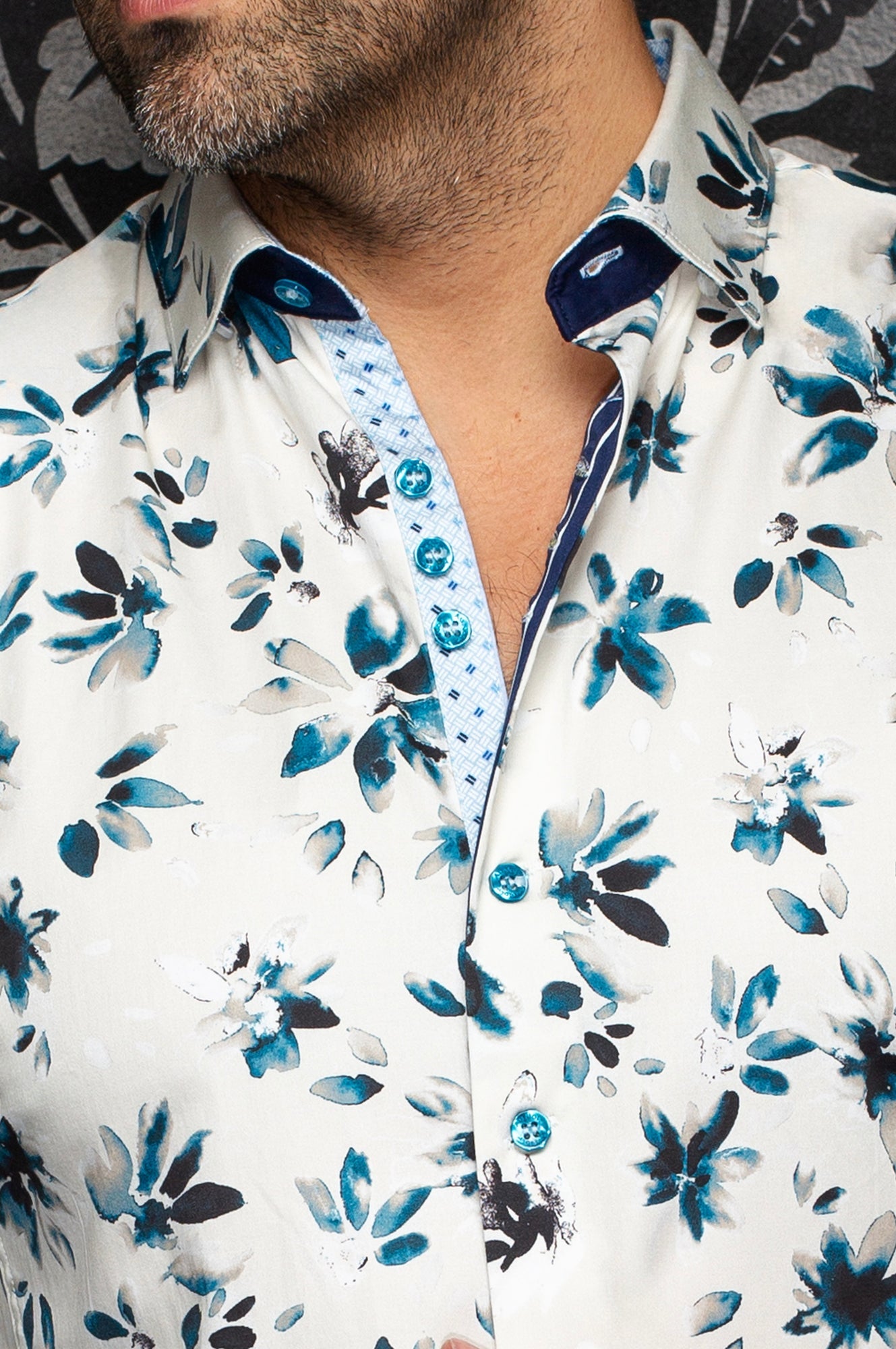 Chemise manches longues en coton extensible pour homme par Au Noir | AMARO Beige | Machemise.ca, inventaire complet de la marque Au Noir