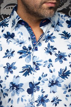 Chemise manches longues en coton extensible pour homme par Au Noir | AMARO Bleu Pâle | Machemise.ca, inventaire complet de la marque Au Noir