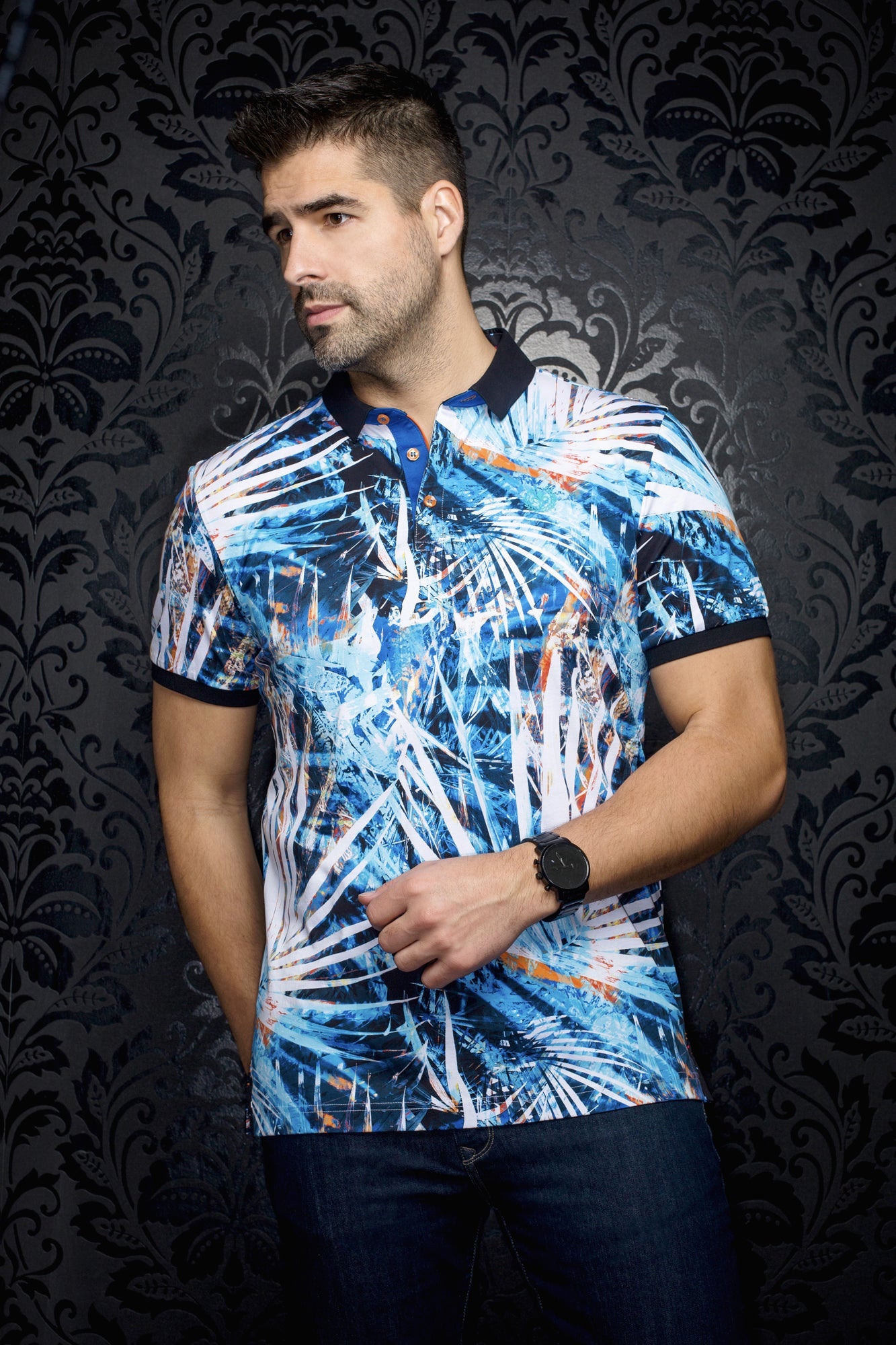 Polo for men by Au Noir | AMAZONIA Turquoise | Menshirt, complete inventory of the Au Noir brand