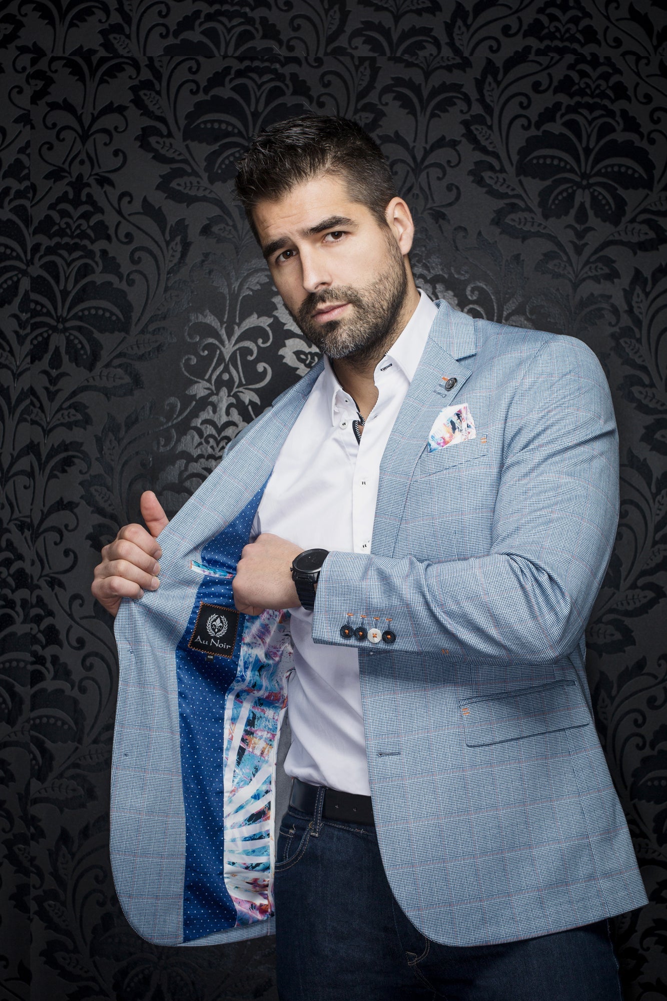 Blazer for men by Au Noir | ANDERSON Light Blue | Menshirt.com, complete inventory of the Au Noir brand