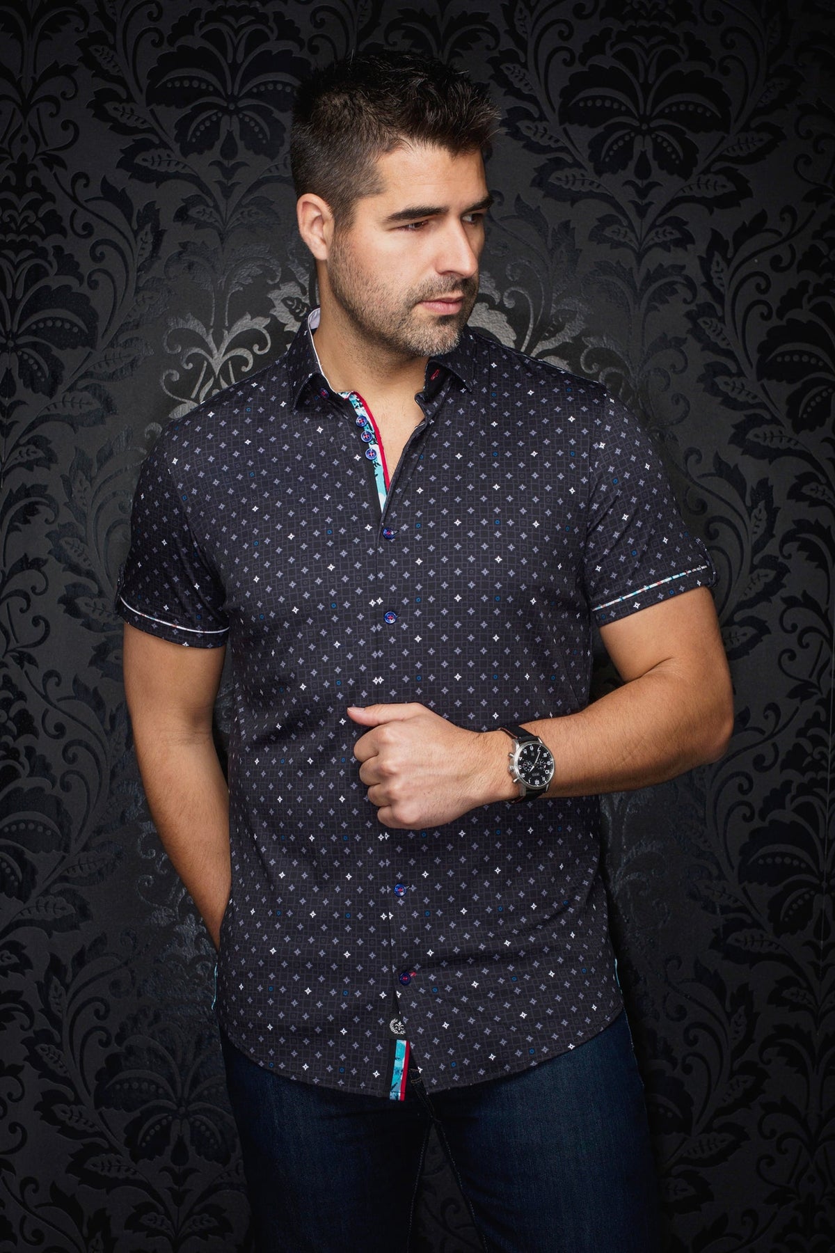 Chemise manches courtes en Knit pour homme par Au Noir | APOLLO(SS) Noir | Machemise.ca, inventaire complet de la marque Au Noir